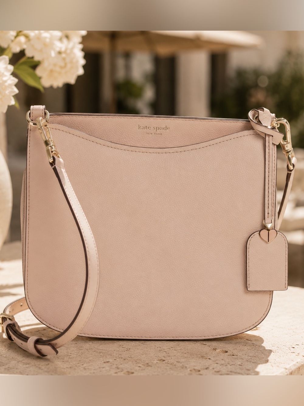 Kate Spade New‎ York Polly Pebbled Leather Crossbody Bag Pink Gold Hardware